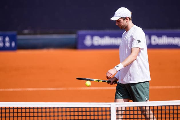 MUNICH, GERMANY - APRIL 16: Botic van de Zandschulp (NED) during the BMW Open by Bitpanda Singles match between Botic van de Zandschulp (NED) vs Francisco Cerundolo (ARG) at MTTC Iphitos on April 16, 2026 in Munich, Germany. Bavaria Germany Copyright: xSteffiexWunderlx