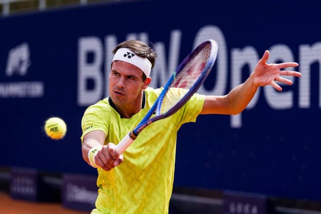 MUNICH, GERMANY - APRIL 16: Daniel Altmaier (GER) during the BMW Open by Bitpanda Singles match between Daniel Altmaier (GER) vs Alex Molcan (SVK) at MTTC Iphitos on April 16, 2026 in Munich, Germany. Bavaria Germany Copyright: xSteffiexWunderlx