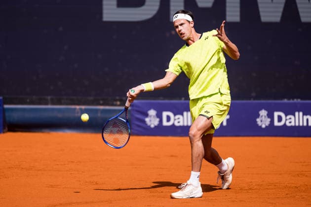 MUNICH, GERMANY - APRIL 16: Daniel Altmaier (GER) during the BMW Open by Bitpanda Singles match between Daniel Altmaier (GER) vs Alex Molcan (SVK) at MTTC Iphitos on April 16, 2026 in Munich, Germany. Bavaria Germany Copyright: xSteffiexWunderlx