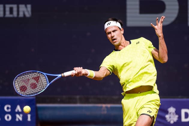 MUNICH, GERMANY - APRIL 16: Daniel Altmaier (GER) during the BMW Open by Bitpanda Singles match between Daniel Altmaier (GER) vs Alex Molcan (SVK) at MTTC Iphitos on April 16, 2026 in Munich, Germany. Bavaria Germany Copyright: xSteffiexWunderlx