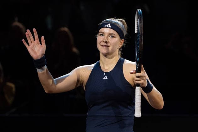 Karolina Muchova (CZE), Jubel, Freude, Emotion, GER, Karolina Muchova vs. Elise Mertens, Tennis, ATP, Tennis Herren Turnier, WTA, Tennis Damen 500, Porsche Tennis Grand-Prix, 15.04.2026, GER, Karolina Muchova vs. Elise Mertens, Tennis, ATP-Turnier, WTA 500, Porsche Tennis Grand-Prix, 15.04.2026, Stuttgart Copyright: xEibner-Pressefoto EdwardxCheungx EP_ECG