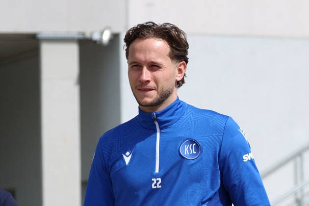 16.04.2026, xrekx, Fussball 2.Bundesliga , Karlsruher SC - Training v.l. Christoph Kobald (Karlsruher SC) (DFL DFB REGULATIONS PROHIBIT ANY USE OF PHOTOGRAPHS as IMAGE SEQUENCES and or QUASI-VIDEO) Karlsruhe