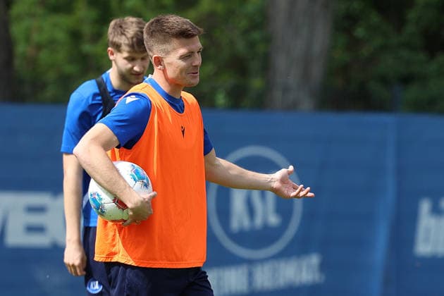 16.04.2026, xrekx, Fussball 2.Bundesliga , Karlsruher SC - Training v.l. Marvin Wanitzek (Karlsruher SC) (DFL DFB REGULATIONS PROHIBIT ANY USE OF PHOTOGRAPHS as IMAGE SEQUENCES and or QUASI-VIDEO) Karlsruhe