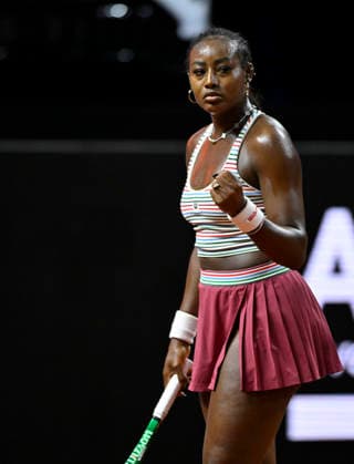 Alycia Parks (USA) Jubel Freude Emotion Tennis Damen Porsche-Cup Porsche Tennis Grand Prix GP Stuttgart 2026 Porsche Arena 11-19.04.2026 DFL REGULATIONS PROHIBIT ANY USE OF PHOTOGRAPHS AS IMAGE SEQUENCES AND OR QUASI-VIDEO Tennis Damen Porsche-Cup Porsche Tennis Grand Prix GP Stuttgart 2026