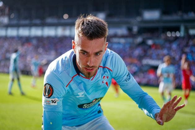 Spanien: Fussball UEFA Europa-League 2025 - 2026, Viertelfinale (Rückspiel) - Celta Vigo vs SC Freiburg - Balaidos (Vigo): Oscar Mingueza (Celta Vigo, 3) Copyright: xJOERANxSTEINSIEKx