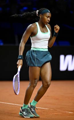 Coco Gauff (USA) Jubel Freude Emotion Tennis Damen Porsche-Cup Porsche Tennis Grand Prix GP Stuttgart 2026 Porsche Arena 11-19.04.2026 DFL REGULATIONS PROHIBIT ANY USE OF PHOTOGRAPHS AS IMAGE SEQUENCES AND OR QUASI-VIDEO Tennis Damen Porsche-Cup Porsche Tennis Grand Prix GP Stuttgart 2026