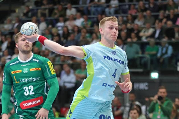 Handball DAIKIN HBL, SC DHfK Leipzig - VfL Gummersbach; 16.04.2026 Ellidi Vidarsson (4, VfL Gummersbach) wirft. Handball, DAIKIN HBL, 1. Bundesliga, Saison 2025 2026, 21. Spieltag (Nachholer): SC DHfK Leipzig vs. VfL Gummersbach am 16.04.2026 in der Quarterback Immobilien Arena Leipzig. Copyright: xBEAUTIFULxSPORTS JanxKaeferx