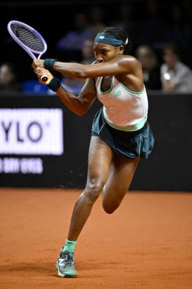 Coco Gauff (USA) Aktion Tennis Damen Porsche-Cup Porsche Tennis Grand Prix GP Stuttgart 2026 Porsche Arena 11-19.04.2026 DFL REGULATIONS PROHIBIT ANY USE OF PHOTOGRAPHS AS IMAGE SEQUENCES AND OR QUASI-VIDEO Tennis Damen Porsche-Cup Porsche Tennis Grand Prix GP Stuttgart 2026