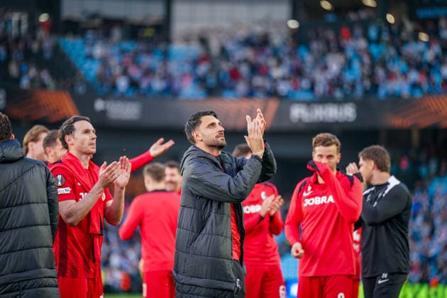 Spanien: Fussball UEFA Europa-League 2025 - 2026, Viertelfinale (Rückspiel) - Celta Vigo vs SC Freiburg - Balaidos (Vigo): Vincenzo Grifo (SC Freiburg, 32) Copyright: xJOERANxSTEINSIEKx