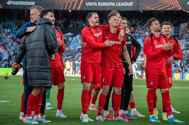 Derry Scherhant seen during UEFA Europa League quarterfinal game between teams of RC Celta de Vigo and SC Freiburg at Estadio de Balaidos (Marta Lopez Ball Raw Images PT) Vigo Estadio de Balaidos Spain Copyright: xMartaxLopezx ML_CELvSB-30