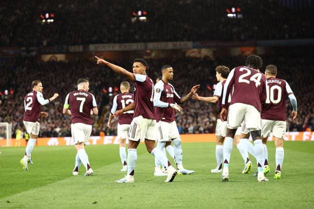 Ollie Watkins of Aston Villa celebrates a goal 1-0. Aston Villa v Bologna, UEFA Europa League, Quarter Final, Second Leg, Football, Villa Park, Birmingham, UK - 16 Apr 2026Birmingham Villa Park United Kingdom EDITORIAL USE ONLY No use with unauthorised audio, video, data, fixture lists, club league logos or live services. Online in-match use limited to 120 images, no video emulation. No use in betting, games or single club league player publications.  Copyright: xRyanxBrowne Shutterstockx 16828672aw