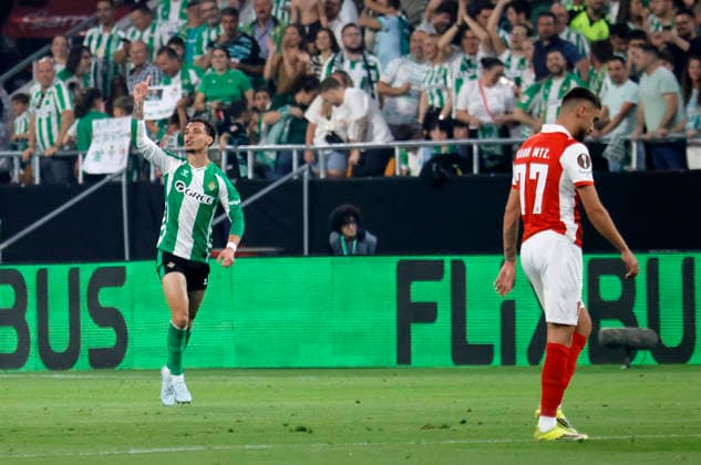 SEVILLA 16 04 2026 ESTADIO DE LA CARTUJA PARTIDO DE VUELTA DE CUARTOS DE FINAL DE UEFA EUROPA LEAGUE REAL BETIS-SPORTING BRAGA .archsev FOTO MANUEL GOMEZ GOL DE ANTONY Copyright: xMANUxGOMEZx