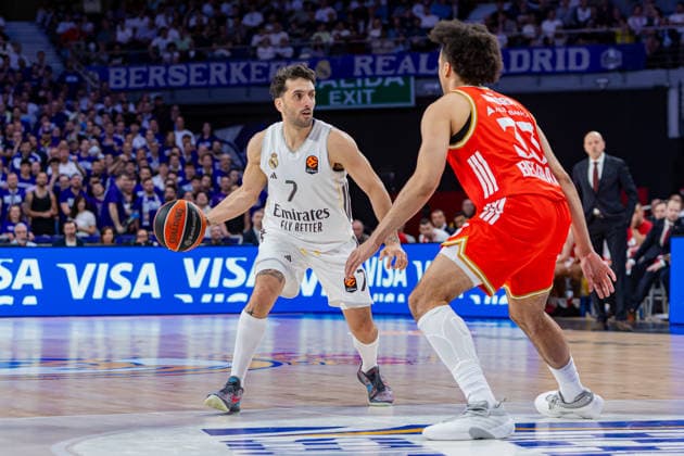 ESP: Real Madrid v Crvena Zvezda Meridianbet Belgrade Euroleague. Facundo Campazzo of Real Madrid during the Euroleague match, between Real Madrid and Crvena Zvezda Meridianbet Belgrade played at Movistar Arena Stadium on April 16, 2026 in Madrid Spain Madrid Spain Basketball Copyright: xAlbaxPachecox xAgenciaxLOFx