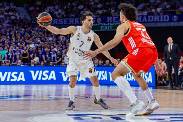 ESP: Real Madrid v Crvena Zvezda Meridianbet Belgrade Euroleague. Facundo Campazzo of Real Madrid during the Euroleague match, between Real Madrid and Crvena Zvezda Meridianbet Belgrade played at Movistar Arena Stadium on April 16, 2026 in Madrid Spain Madrid Spain Basketball Copyright: xAlbaxPachecox xAgenciaxLOFx