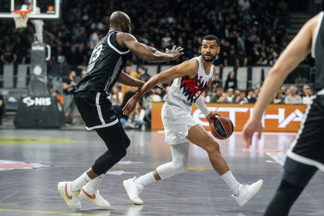 Partizan Mozzart - Baskonia - EuroLeague BELGRADE, SERBIA - APRIL 19: Players in action during the EuroLeague match between Partizan Mozzart and Baskonia at Belgrade Arena in Belgrade, Serbia on April 19, 2026. Filip Stevanovic Anadolu Belgrade Serbia. Editorial use only. Please get in touch for any other usage.  Copyright: x2026xAnadoluxFilipxStevanovicx