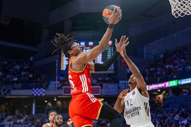 ESP: Real Madrid v Crvena Zvezda Meridianbet Belgrade Euroleague. Moneke of Crvena Zvezda during the Euroleague match, between Real Madrid and Crvena Zvezda Meridianbet Belgrade played at Movistar Arena Stadium on April 16, 2026 in Madrid Spain Madrid Spain Basketball Copyright: xAlbaxPachecox xAgenciaxLOFx