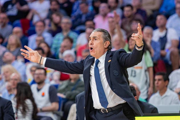 ESP: Real Madrid v Crvena Zvezda Meridianbet Belgrade Euroleague. Sergio Scariolo coach of Real Madrid during the Euroleague match, between Real Madrid and Crvena Zvezda Meridianbet Belgrade played at Movistar Arena Stadium on April 16, 2026 in Madrid Spain Madrid Spain Basketball Copyright: xAlbaxPachecox xAgenciaxLOFx