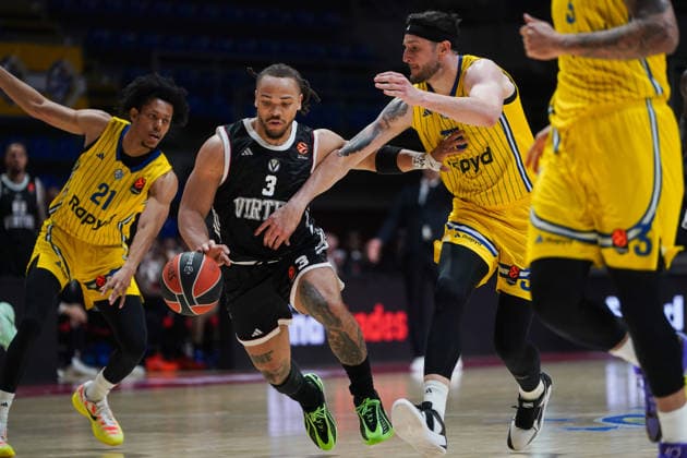 April 16, 2026, Belgrade, Central Serbia, Serbia: 2026416, Belgrade, Serbia - Maccabi Rapyd Tel Aviv and Virtus Bologna play a EuroLeague basketball game at the Aleksandar Nikolic Hall. CARSEN EDWARDS in action. Basketball 2026: EuroLeague: Maccabi Rapyd Tel Aviv 85:89 Virtus Bologna  - ZUMAd223 20260416_zip_d223_022 Copyright: xMarkoxDimicx