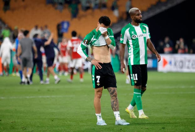 SEVILLA 16 04 2026 ESTADIO DE LA CARTUJA PARTIDO DE VUELTA DE CUARTOS DE FINAL DE UEFA EUROPA LEAGUE REAL BETIS-SPORTING BRAGA .archsev FOTO MANUEL GOMEZ SEVILLA 16 04 2026 ESTADIO DE LA CARTUJA PARTIDO DE VUELTA DE CUARTOS DE FINAL DE UEFA EUROPA LEAGUE REAL BETIS-SPORTING BRAGA .archsev FOTO MANUEL GOMEZ EL BETIS CAE ELIMINADO Copyright: xMANUxGOMEZx