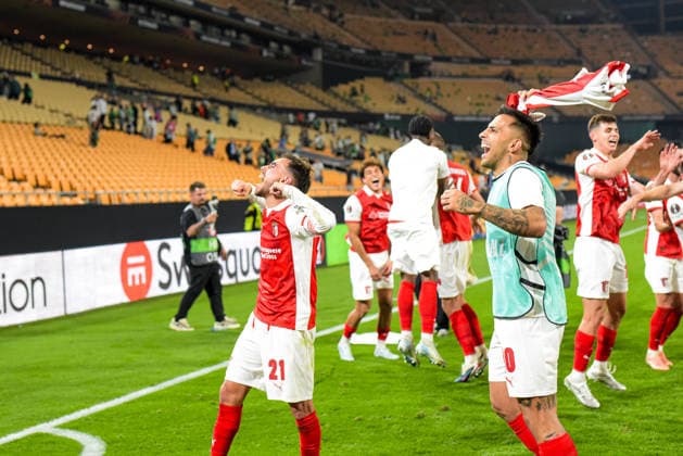 Real Betis Balompie v SC Braga - UEFA Europa League SEVILLA, SPAIN - APRIL 16: Ricardo Horta of SC Braga reaction after win the UEFA Europa League 2025 26 Quarter-Final match between SC Braga and Real Betis Balompie at Estadio Estadio La Cartuja on April 16, 2026 in Sevilla, Spain (Photo by Samuel Carreno) Sevilla Sevilla Andalucia Spain Copyright: xSamuelxCarrenox 000_1760A