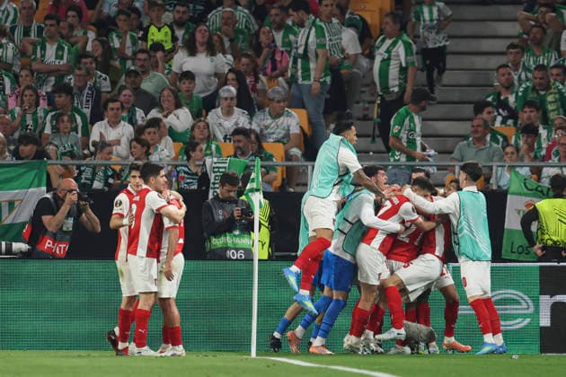 ESP: Real Betis-SC Braga. UEFA Europa League. Quarter-Finals, second Leg. Jean-Baptiste Gorby of SC Braga during the UEFA Europa League match, Quarter-Finals, second leg between Real Betis and SC Braga. Olimpico de la Cartuja Stadium on April 17, 2026 in Sevilla, Spain. kpng Copyright: xAntonioxPozox xPRESSINPHOTOx AP_260417_BET_BRA_2526_048