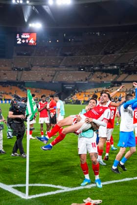 April 16, 2026, Sevilla, Sevilla, Spain: Players of SC Braga celebrate the victory during the UEFA Europa League 2025 26 Quarter-Final Second Leg match between Real Betis and SC Braga at La Cartuja Stadium on April 16, 2026, in Sevilla, Spain. Real Betis V SC Braga - UEFA Europa League 2025 26 Quarter-Final Second Leg  - ZUMAa181 20260416_zaa_a181_337 Copyright: xJoaquoÂ­NxCorcherox