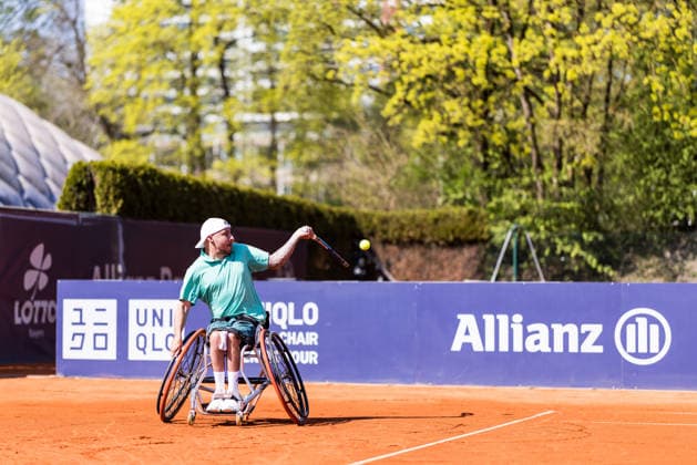 MUNICH, GERMANY - APRIL 17: Andy Lapthorne (GBR) during the Allianz Para Trophy Singles match between Andy Lapthorne (GBR) vs Sam Schroder (NED) at BMW Open by Bitpanda at MTTC Iphitos on April 17, 2026 in Munich, Germany. Bavaria Germany Copyright: xSteffiexWunderlx
