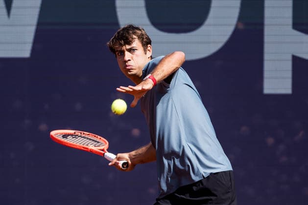 MUNICH, GERMANY - APRIL 17: Flavio Cobolli (ITA) during the BMW Open by Bitpanda Singles match between Flavio Cobolli (ITA) vs Vit Kopriva (CZE) at MTTC Iphitos on April 17, 2026 in Munich, Germany. Bavaria Germany Copyright: xSteffiexWunderlx