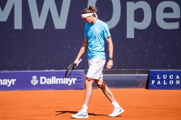 MUNICH, GERMANY - APRIL 17: Alexander Zverev (GER) during the BMW Open by Bitpanda Singles match between Alexander Zverev (GER) vs Francisco Cerundolo (ARG) at MTTC Iphitos on April 17, 2026 in Munich, Germany. Bavaria Germany Copyright: xSteffiexWunderlx