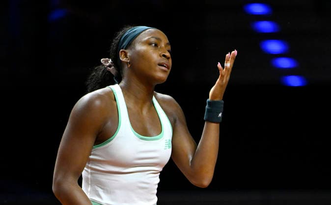 Coco Gauff (USA) enttaeuscht Tennis Damen Porsche-Cup Porsche Tennis Grand Prix GP Stuttgart 2026 Porsche Arena 11-19.04.2026 DFL REGULATIONS PROHIBIT ANY USE OF PHOTOGRAPHS AS IMAGE SEQUENCES AND OR QUASI-VIDEO Tennis Damen Porsche-Cup Porsche Tennis Grand Prix GP Stuttgart 2026