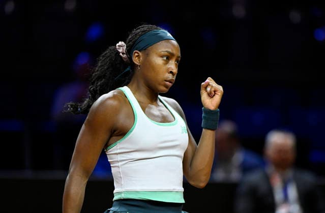 Coco Gauff (USA) Jubel Freude Emotion Tennis Damen Porsche-Cup Porsche Tennis Grand Prix GP Stuttgart 2026 Porsche Arena 11-19.04.2026 DFL REGULATIONS PROHIBIT ANY USE OF PHOTOGRAPHS AS IMAGE SEQUENCES AND OR QUASI-VIDEO Tennis Damen Porsche-Cup Porsche Tennis Grand Prix GP Stuttgart 2026