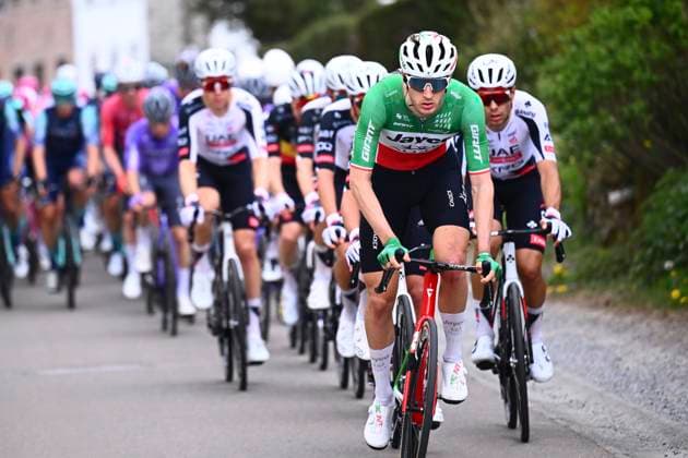 Brabantse Pijl - Fleche Brabanconne 2026 Cycling Race OVERIJSE, BELGIUM - APRIL 17 : Conca Filippo (ITA) of Team Jayco AlUla during the 66th edition of De Brabantse Pijl - La Fleche Brabanconne an UCI ProSeries 1.Pro one day cycling road race for Men Elite of 162 km with start in Beersel and finish in Overijse on April 17, 2026 in Overijse, Belgium, 17 04 2026 ( Motordriver Kenny Verfaillie - Overijse Belgium  Copyright: xGvgx