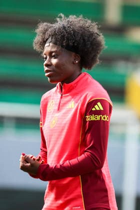 Ried im Innkreis, Österreich 17. April 2026: Vorbereitung auf das Frauen WM-Qualifikationsspiel Österreich vs. Deutschland - Abschlusstraining Im Bild: Nicole Anyomi (Deutschland) Copyright: HMBxMedia MadeleinexFantini