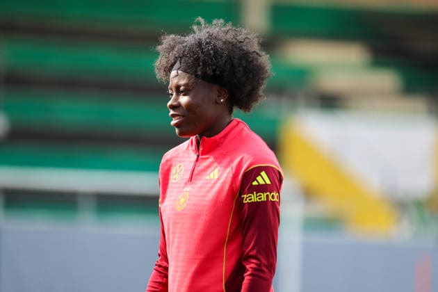Ried im Innkreis, Österreich 17. April 2026: Vorbereitung auf das Frauen WM-Qualifikationsspiel Österreich vs. Deutschland - Abschlusstraining Im Bild: Nicole Anyomi (Deutschland) Copyright: HMBxMedia MadeleinexFantini