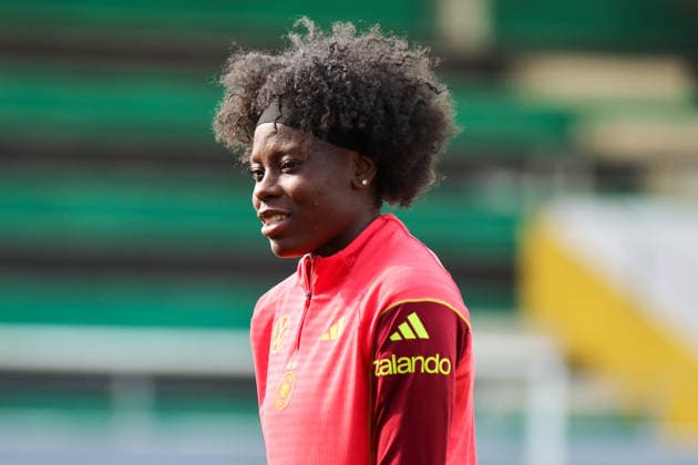 Ried im Innkreis, Österreich 17. April 2026: Vorbereitung auf das Frauen WM-Qualifikationsspiel Österreich vs. Deutschland - Abschlusstraining Im Bild: Nicole Anyomi (Deutschland) Copyright: HMBxMedia MadeleinexFantini
