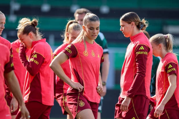 Ried im Innkreis, Österreich 17. April 2026: Vorbereitung auf das Frauen WM-Qualifikationsspiel Österreich vs. Deutschland - Abschlusstraining Im Bild: Selina Cerci (Deutschland) Copyright: HMBxMedia MadeleinexFantini