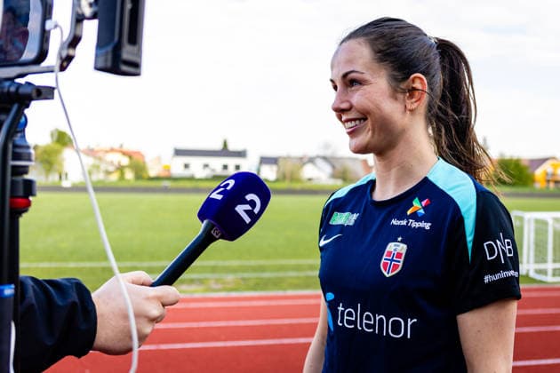 260417 Tuva Hansen of the Norwegian women™s national football team after a training session on April 17, 2026 in Ptuj. Photo: Marius Simensen BILDBYRAN Cop 238 bbeng dam fifa women s world cup qualifier football fotball fotboll norge norway practice soccer training trening träning Copyright: MARIUSxSIMENSEN BB260417BB208