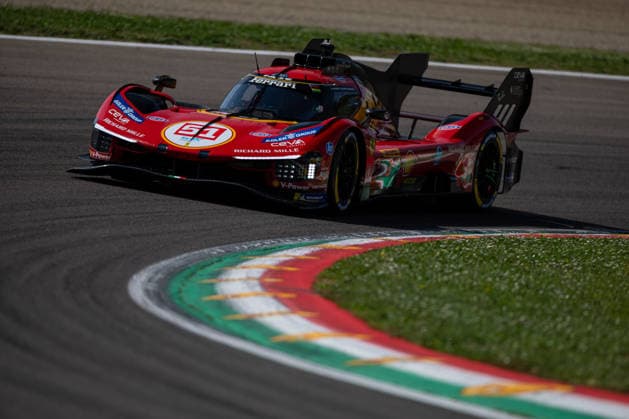 The 51 Ferrari 499p of Ferrari AF Corse, driven by Alessandro PIER GUIDI (ITA), James CALADO (GBR) and Antonio GIOVINAZZI (ITA), in action during the FIA World Endurance Championship 6 Hours of Imola at Autodromo Enzo e Dino Ferrari in Imola, Italy, April 17-19, 2026. during WEC - 6 Hours of Imola, Endurance race in Imola, Italy, April 17 2026  Copyright: xDanielexPaglino IPAxSportx xipa-agency.netx xx IPA_74024133 IPA_Agency_IPA74024133