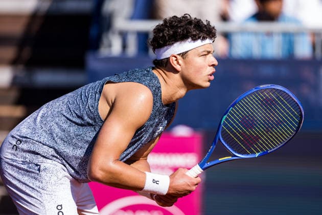 MUNICH, GERMANY - APRIL 17: Ben Shelton (USA) during the BMW Open by Bitpanda Singles match between Joao Fonseca (BRA) vs Ben Shelton (USA) at MTTC Iphitos on April 17, 2026 in Munich, Germany. Bavaria Germany Copyright: xSteffiexWunderlx