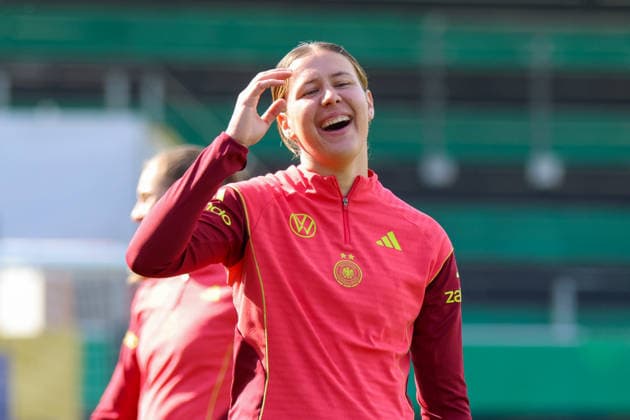 Ried im Innkreis, Österreich 17. April 2026: Vorbereitung auf das Frauen WM-Qualifikationsspiel Österreich vs. Deutschland - Abschlusstraining Im Bild: Larissa Mühlhaus Muehlhaus (Deutschland) Copyright: HMBxMedia MadeleinexFantini