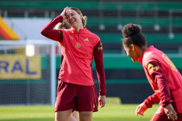 Ried im Innkreis, Österreich 17. April 2026: Vorbereitung auf das Frauen WM-Qualifikationsspiel Österreich vs. Deutschland - Abschlusstraining Im Bild: Larissa Mühlhaus Muehlhaus (Deutschland) Copyright: HMBxMedia MadeleinexFantini