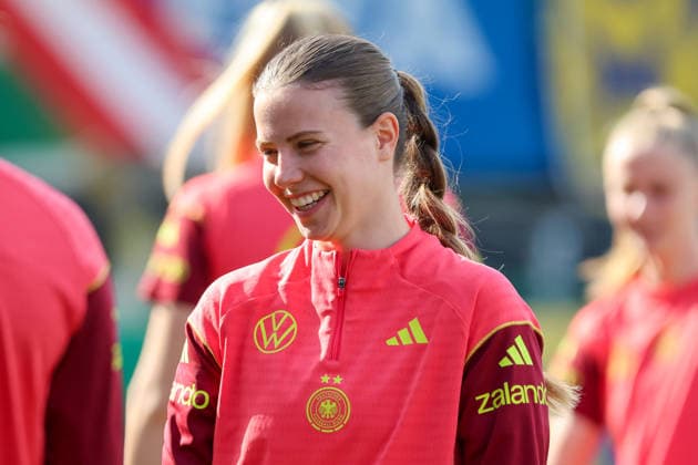 Ried im Innkreis, Österreich 17. April 2026: Vorbereitung auf das Frauen WM-Qualifikationsspiel Österreich vs. Deutschland - Abschlusstraining Im Bild: Sarah Mattner-Trembleau (Deutschland) Copyright: HMBxMedia MadeleinexFantini