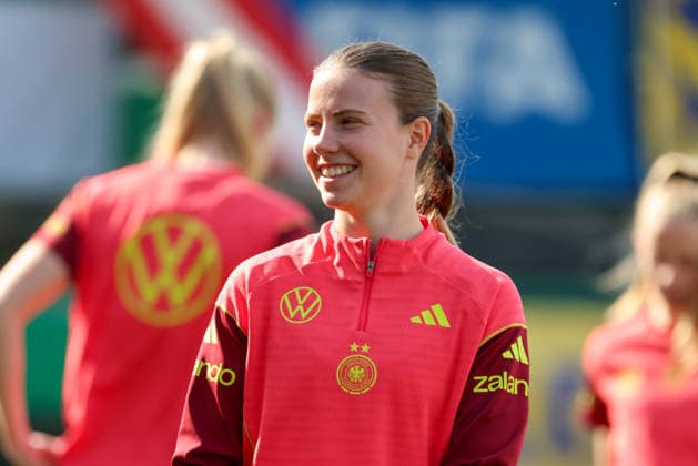 Ried im Innkreis, Österreich 17. April 2026: Vorbereitung auf das Frauen WM-Qualifikationsspiel Österreich vs. Deutschland - Abschlusstraining Im Bild: Sarah Mattner-Trembleau (Deutschland) Copyright: HMBxMedia MadeleinexFantini