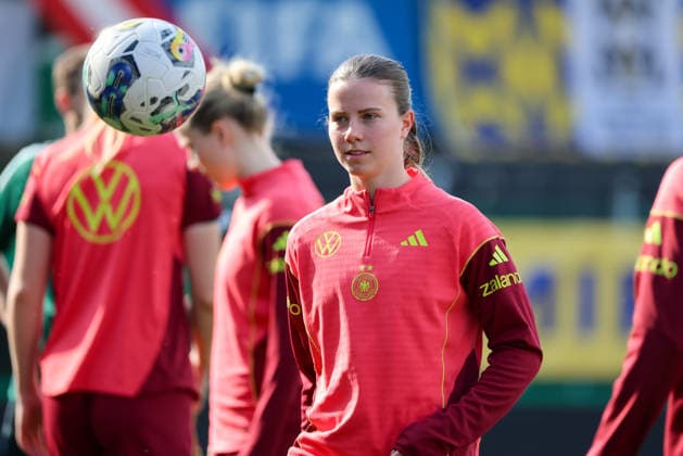 Ried im Innkreis, Österreich 17. April 2026: Vorbereitung auf das Frauen WM-Qualifikationsspiel Österreich vs. Deutschland - Abschlusstraining Im Bild: Sarah Mattner-Trembleau (Deutschland) Copyright: HMBxMedia MadeleinexFantini