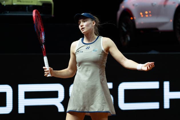 Elena Rybakina (KAZ) im Bild, enttäuscht, unzufrieden, GER, Elena Rybakina vs. Leylah Fernandez, Tennis, ATP, Tennis Herren Turnier, WTA, Tennis Damen 500, Porsche Tennis Grand-Prix, Viertelfinale, 15.04.2026, GER, Elena Rybakina vs. Leylah Fernandez, Tennis, ATP-Turnier, WTA 500, Porsche Tennis Grand-Prix, Viertelfinale, 15.04.2026, Stuttgart Copyright: xEibner-Pressefoto EdwardxCheungx EP_ECG