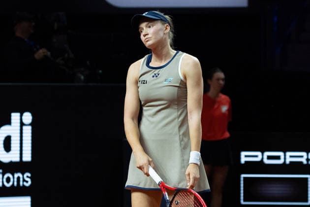 Elena Rybakina (KAZ) im Bild, enttäuscht, unzufrieden, GER, Elena Rybakina vs. Leylah Fernandez, Tennis, ATP, Tennis Herren Turnier, WTA, Tennis Damen 500, Porsche Tennis Grand-Prix, Viertelfinale, 15.04.2026, GER, Elena Rybakina vs. Leylah Fernandez, Tennis, ATP-Turnier, WTA 500, Porsche Tennis Grand-Prix, Viertelfinale, 15.04.2026, Stuttgart Copyright: xEibner-Pressefoto EdwardxCheungx EP_ECG