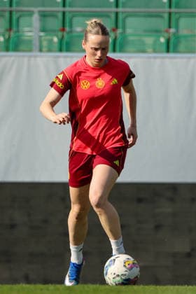 Ried im Innkreis, Österreich 17. April 2026: Vorbereitung auf das Frauen WM-Qualifikationsspiel Österreich vs. Deutschland - Abschlusstraining Im Bild: Franziska Kett (Deutschland) Copyright: HMBxMedia MadeleinexFantini