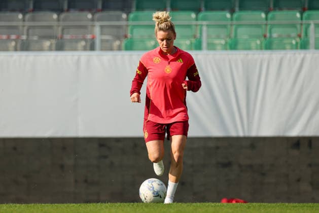 Ried im Innkreis, Österreich 17. April 2026: Vorbereitung auf das Frauen WM-Qualifikationsspiel Österreich vs. Deutschland - Abschlusstraining Im Bild: Linda Dallmann (Deutschland) Copyright: HMBxMedia MadeleinexFantini