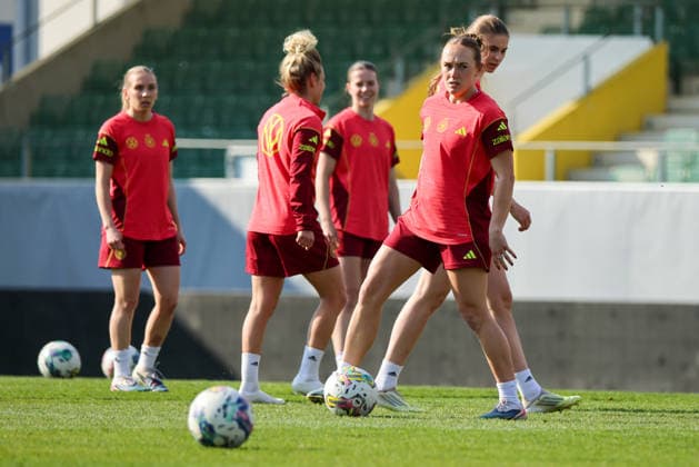 Ried im Innkreis, Österreich 17. April 2026: Vorbereitung auf das Frauen WM-Qualifikationsspiel Österreich vs. Deutschland - Abschlusstraining Im Bild: Lisanne Gräwe Graewe (Deutschland) Copyright: HMBxMedia MadeleinexFantini