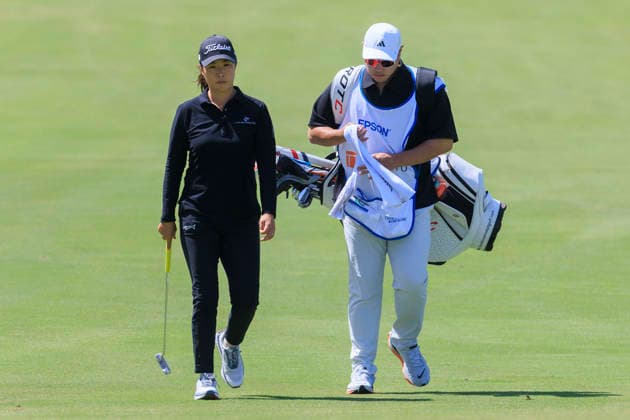 April 17, 2026, Tarzana, California, USA: Haeji Kang walks up the 8th fairway during Round 2 of the 2026 JM Eagle Championship Los Angeles at the Caballero Country Club in Tarzana, California on Friday April 17, 2026. ARIANA RUIZ PI Tarzana USA - ZUMAp124 20260417_zaa_p124_015 Copyright: xArianaxRuizx